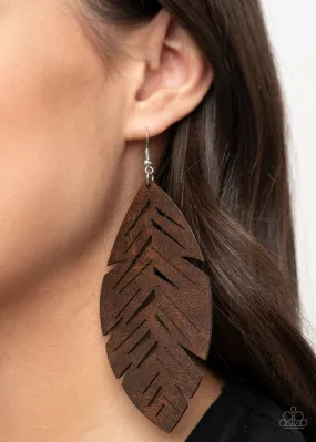 Paparazzi Accessories - I Want To Fly - Brown Earrings