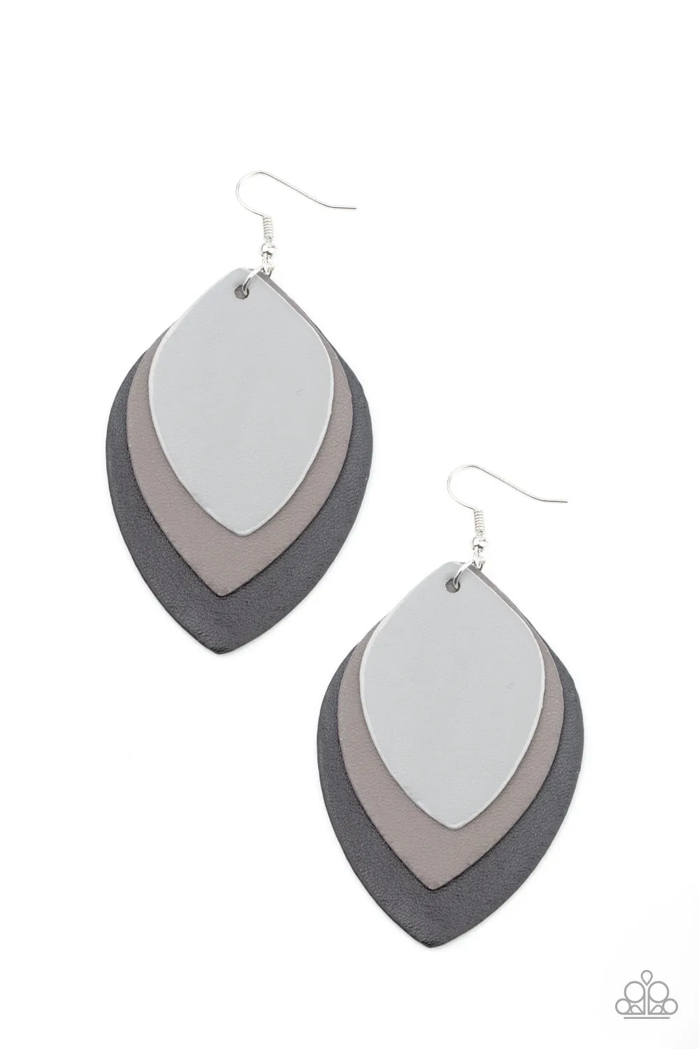 Paparazzi Accessories - Light as a LEATHER - Black Earrings