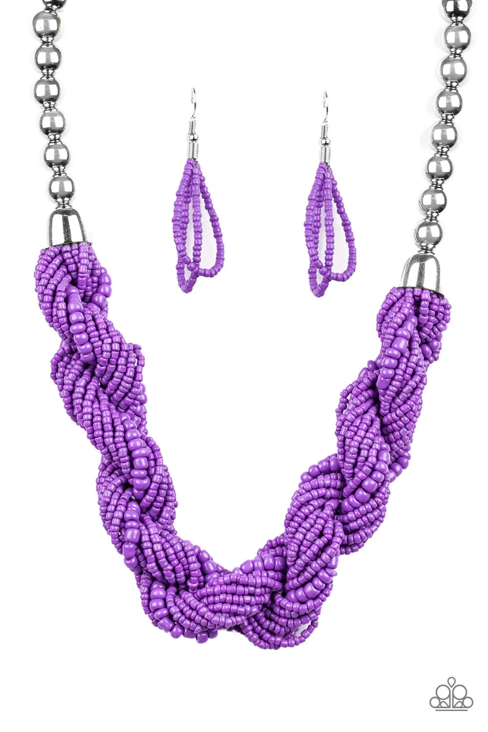 Paparazzi Accessories - Savannah Surfin - Purple Seed Bead Necklace