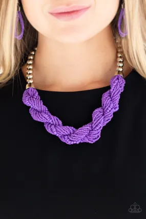 Paparazzi Accessories - Savannah Surfin - Purple Seed Bead Necklace