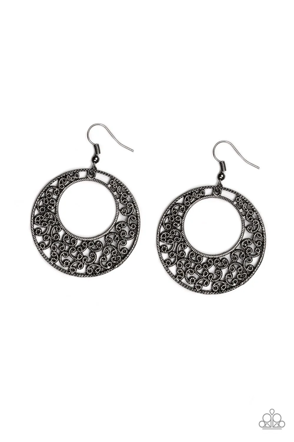 Paparazzi Accessories - Wistfully Winchester - Black Earrings