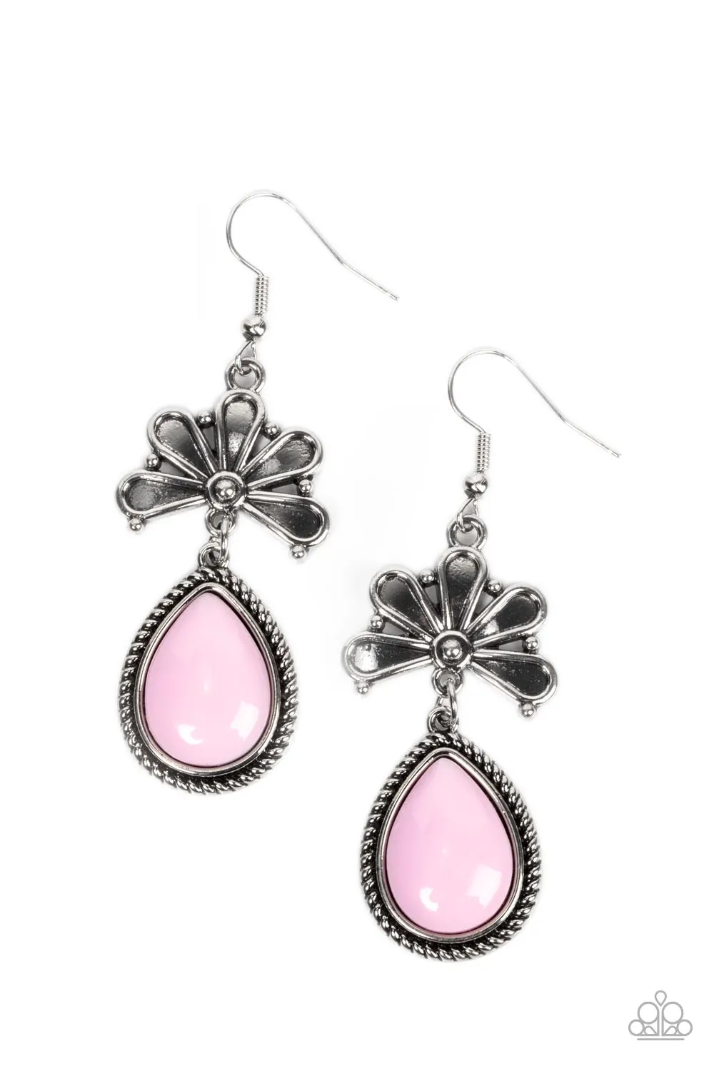 Paparazzi Brightly Blooming - Pink Earrings