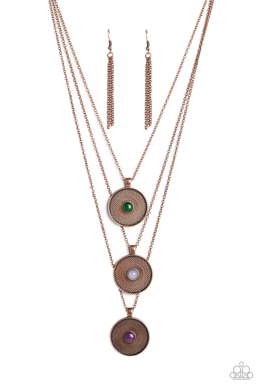 Paparazzi Geographic Grace - Copper Pendant Necklace