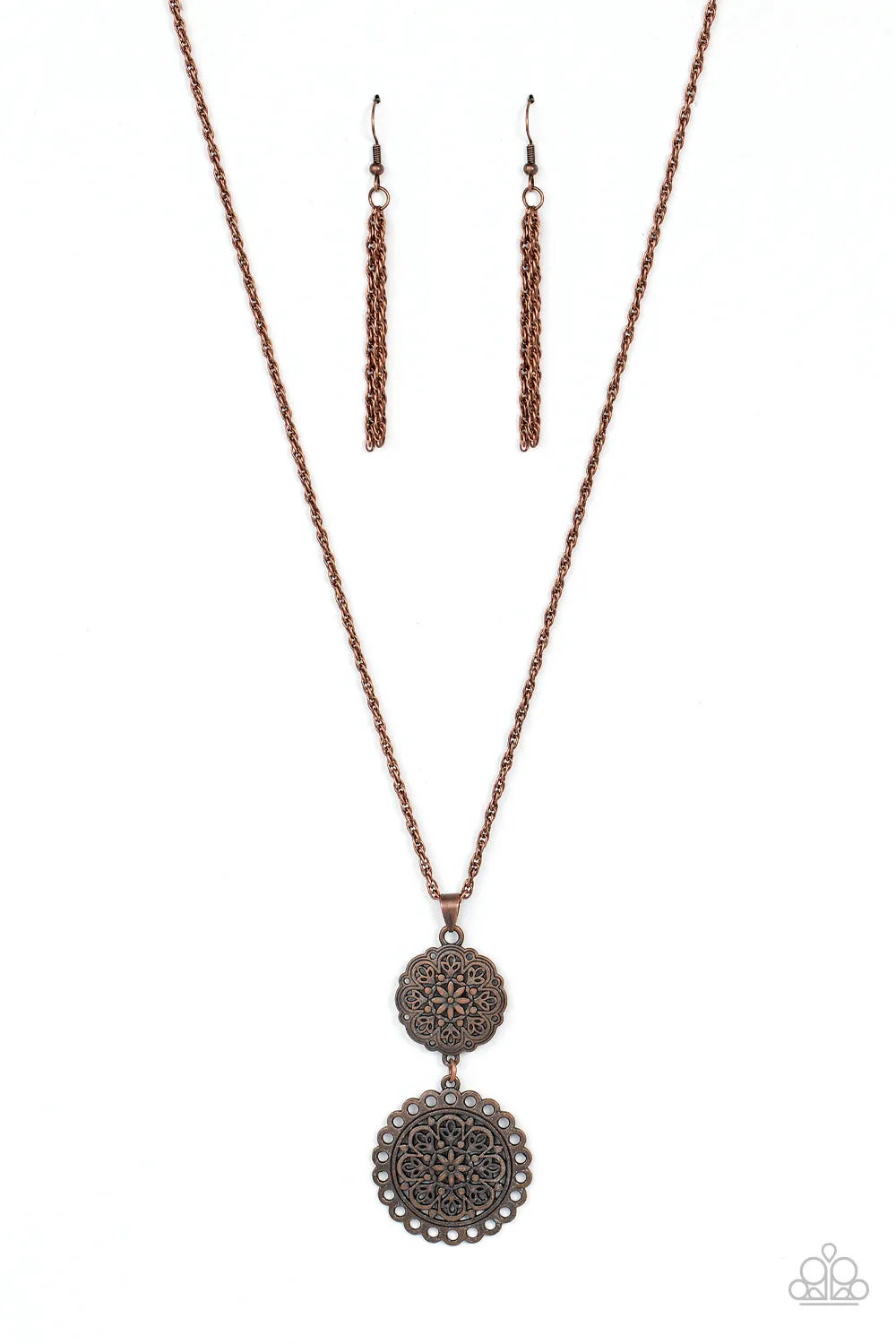 Paparazzi Meet Me At The Garden Gate - Copper Long Necklace