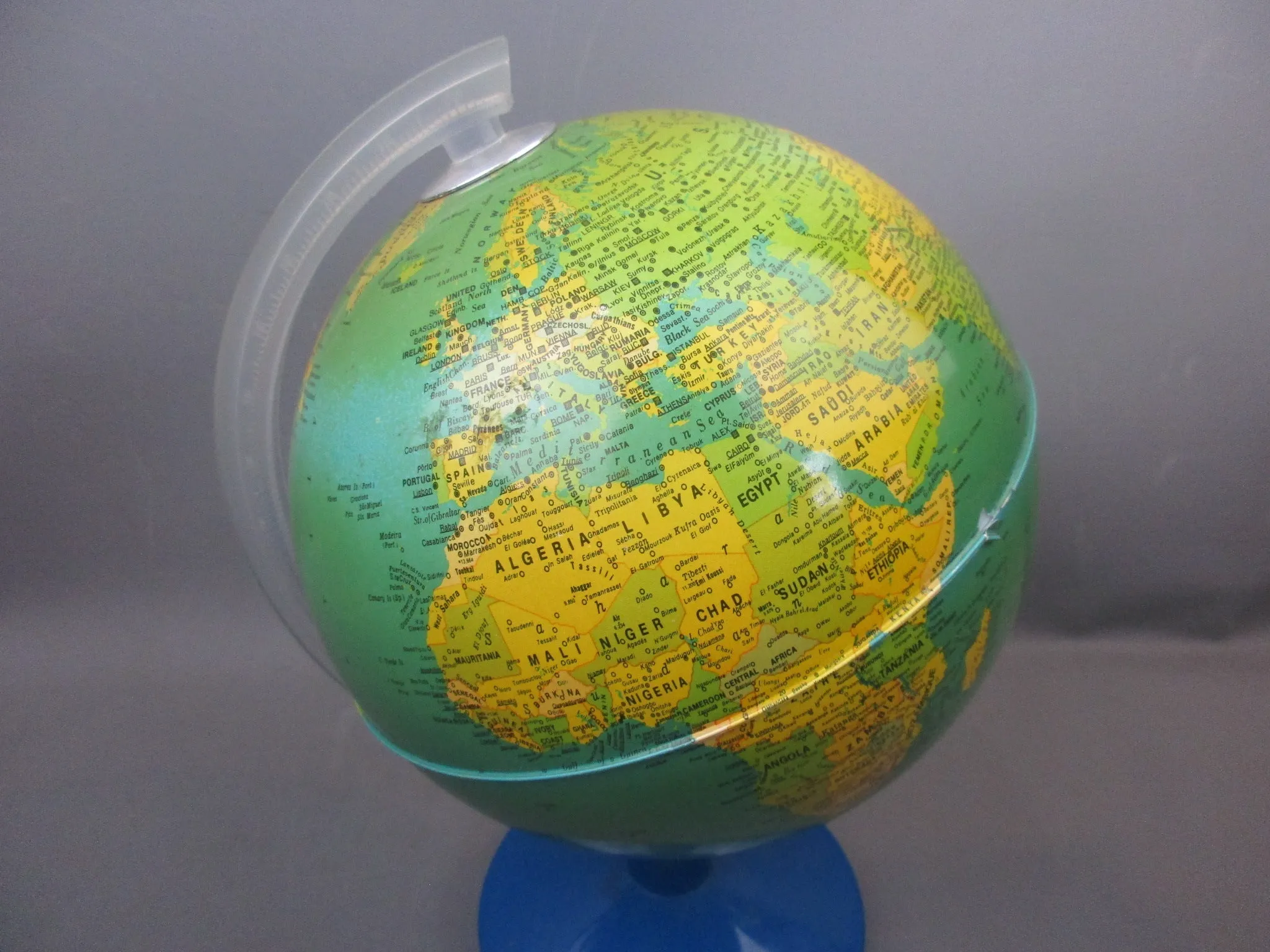 Plastic Children's Desktop Globe Vintage c1970