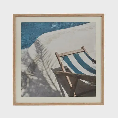 Poolside Framed Glass Print