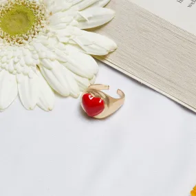 Red Heart Signet Ring