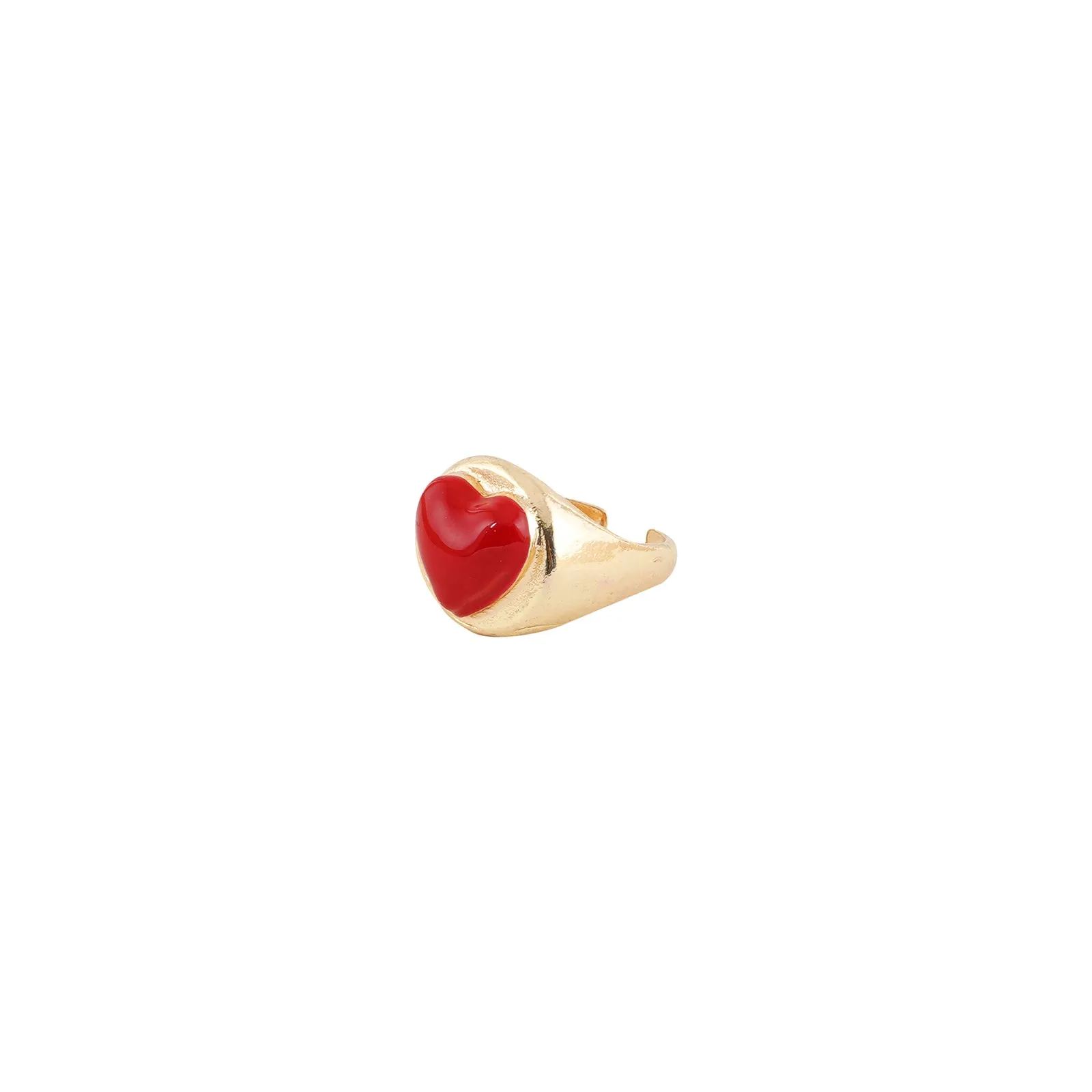 Red Heart Signet Ring