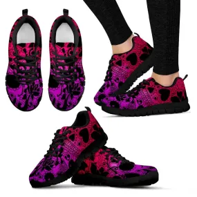 Red Purple Sugar Skull Women¡¯s Festival Sneaker Shoes