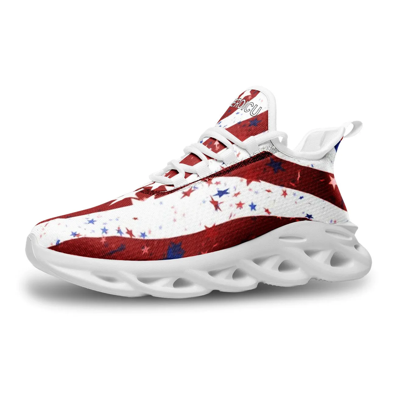 Red, White, and Run Free: American Flag Mesh Running Shoes for Women