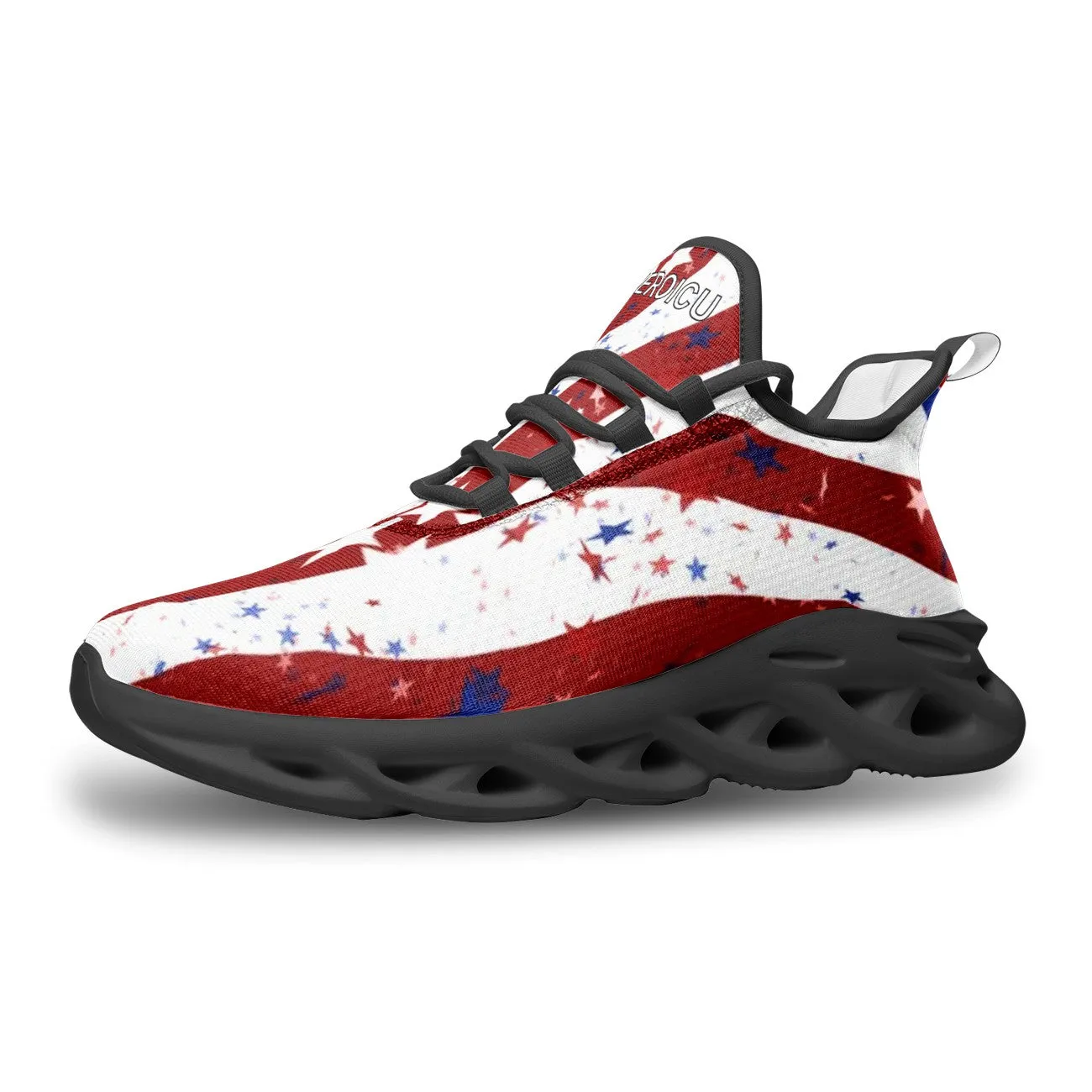 Red, White, and Run Free: American Flag Mesh Running Shoes for Women