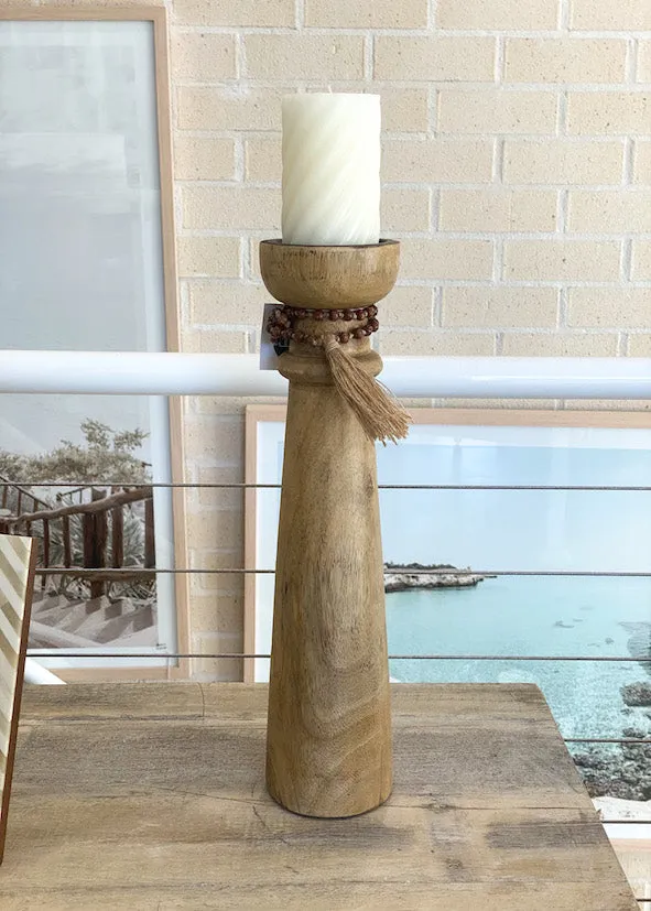 Sabah Wood Candleholder - Medium