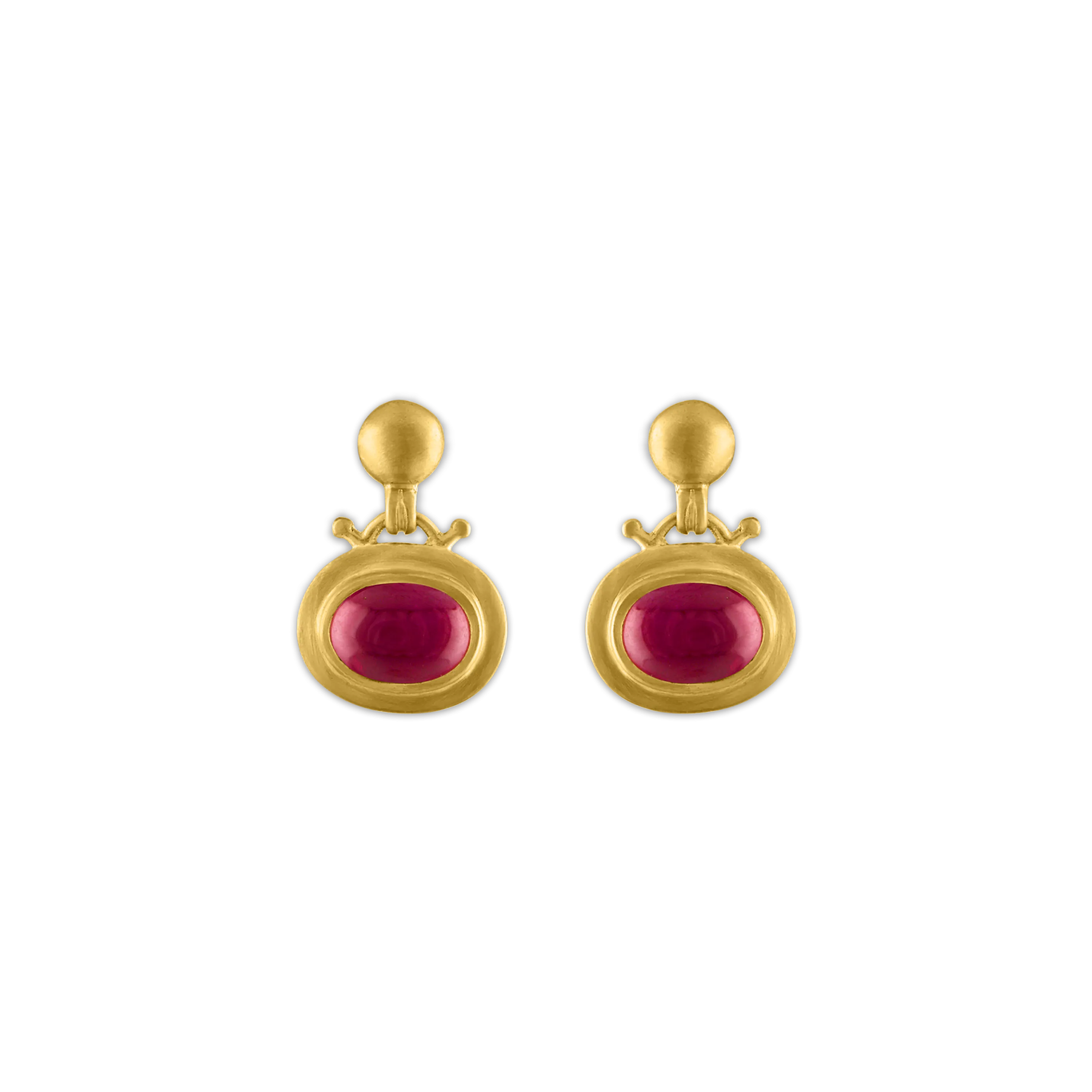 Small Ruby Bell Earrings