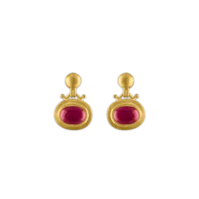 Small Ruby Bell Earrings