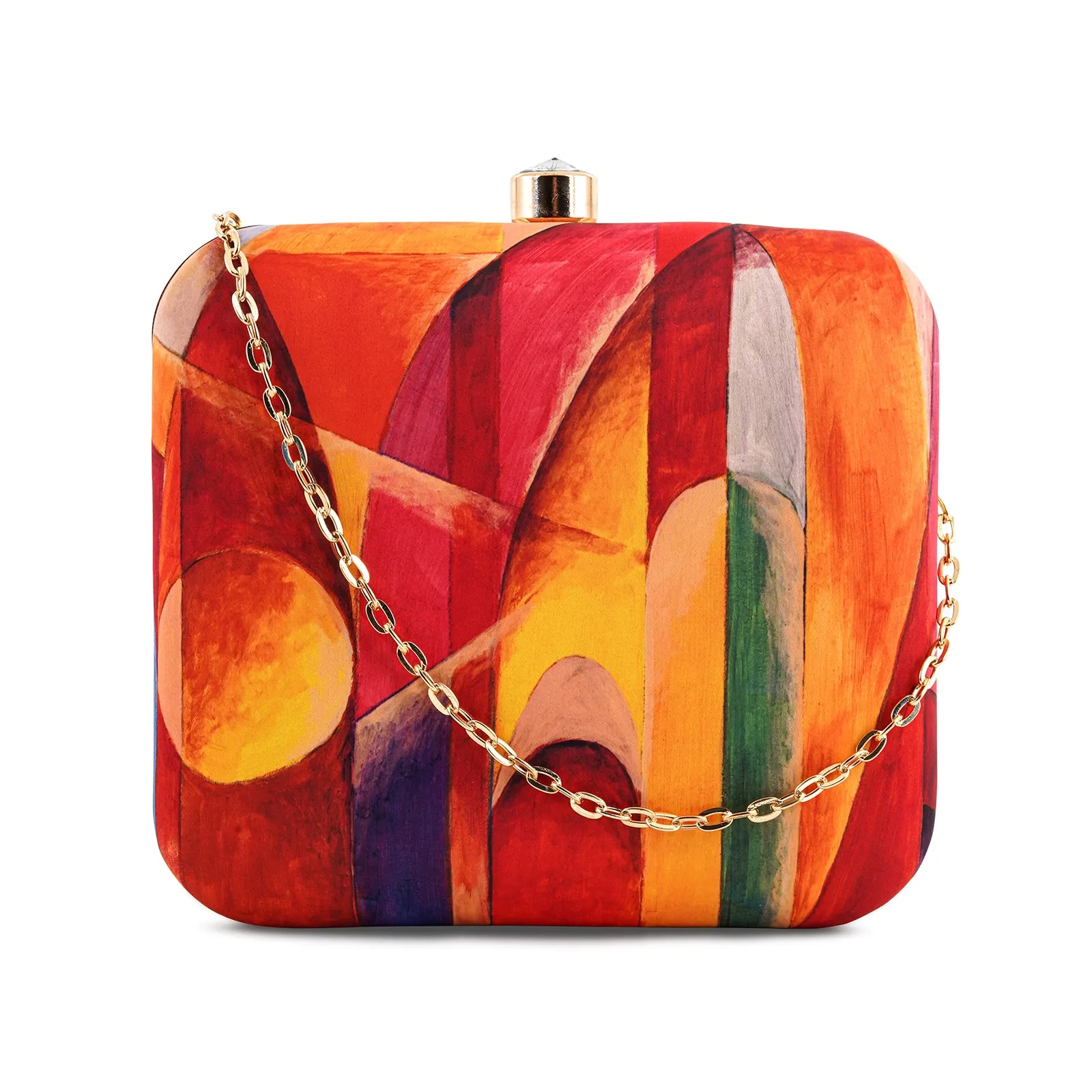 Sunny Amber Multicolour Printed Clutch