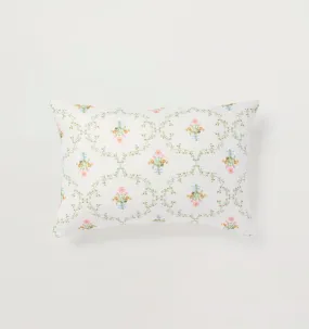 The Perry Lumbar Throw Pillow - Pastel Trellis