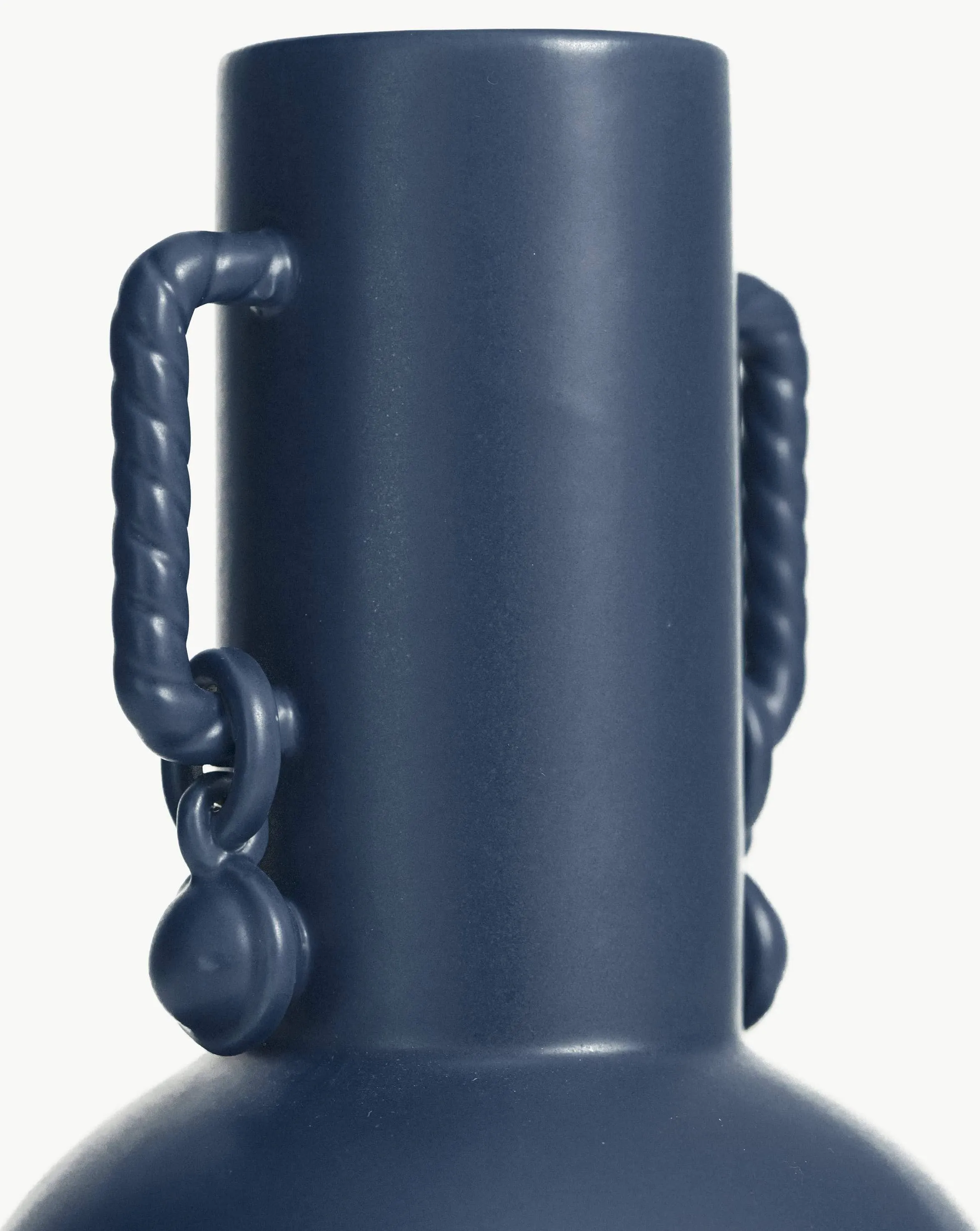 Twisted Sphere Ceramic Vase | Ceramic/Deep Blue