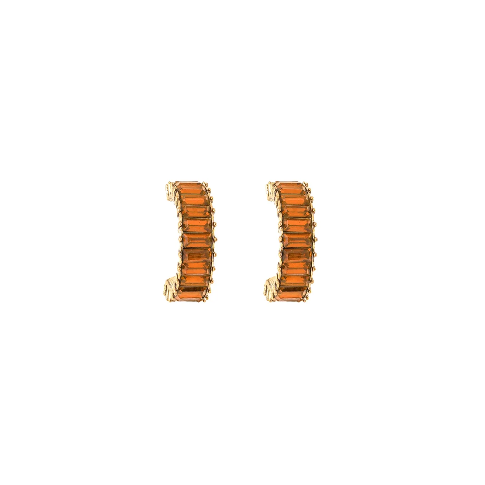 Ula Hoop Orange Stone Earrings