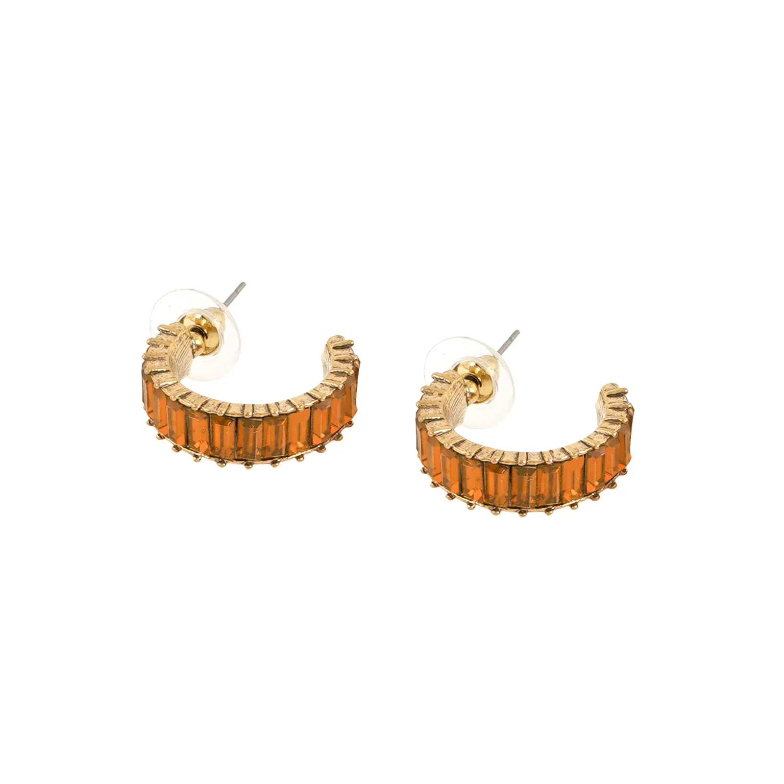 Ula Hoop Orange Stone Earrings