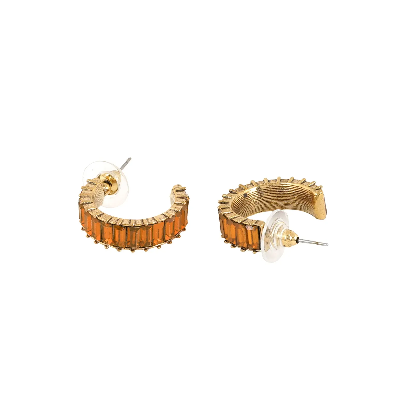 Ula Hoop Orange Stone Earrings