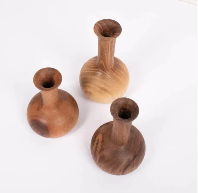 Walnut Wood Mini Vase - Joni