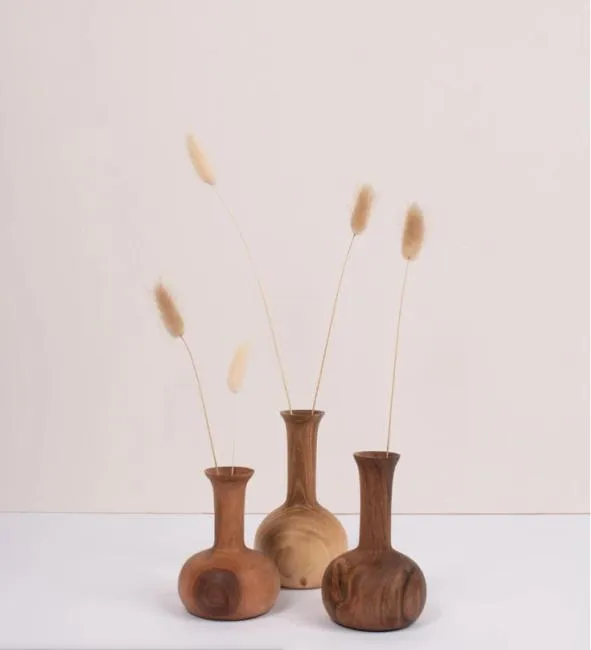 Walnut Wood Mini Vase - Joni