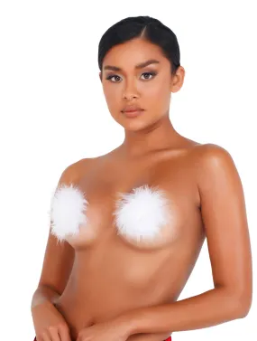 White Furry Nipple Covers