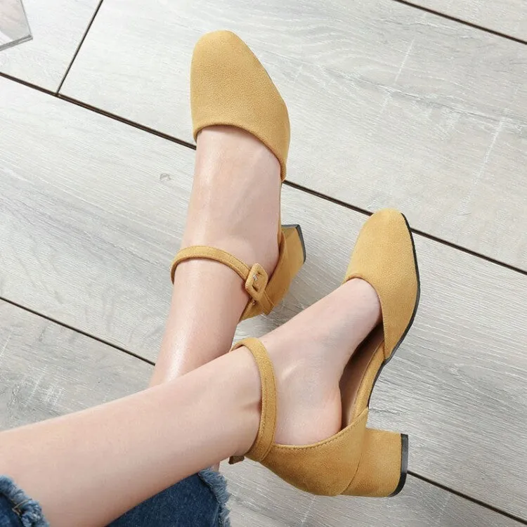 Women's Ankle Strap Block Chunky Heel Sandals